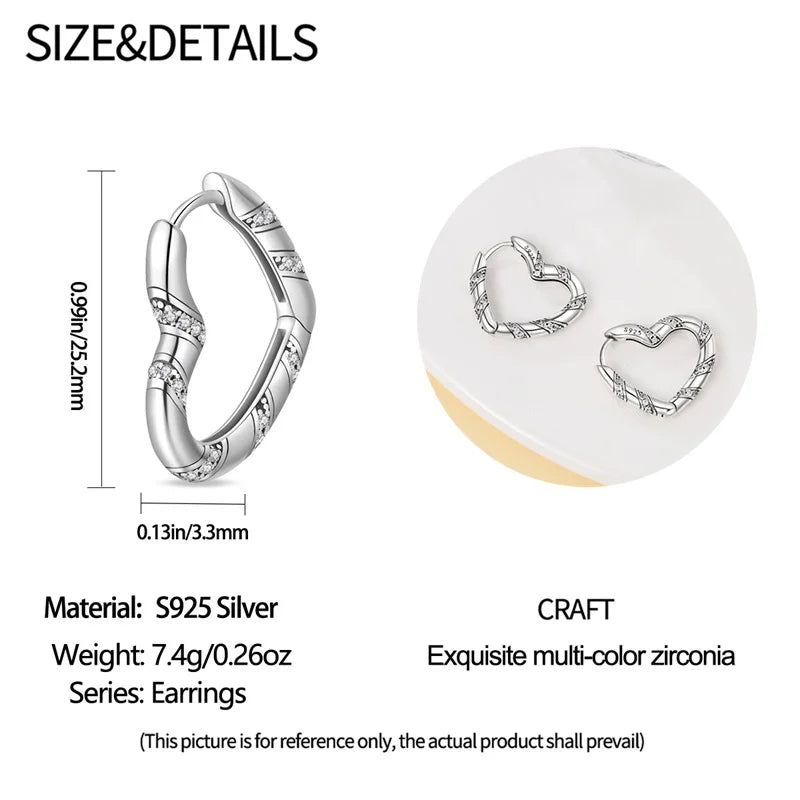 Creole Argento 925 Sterling Zirconi | Orecchini Eleganti Ipoallergenici Regalo