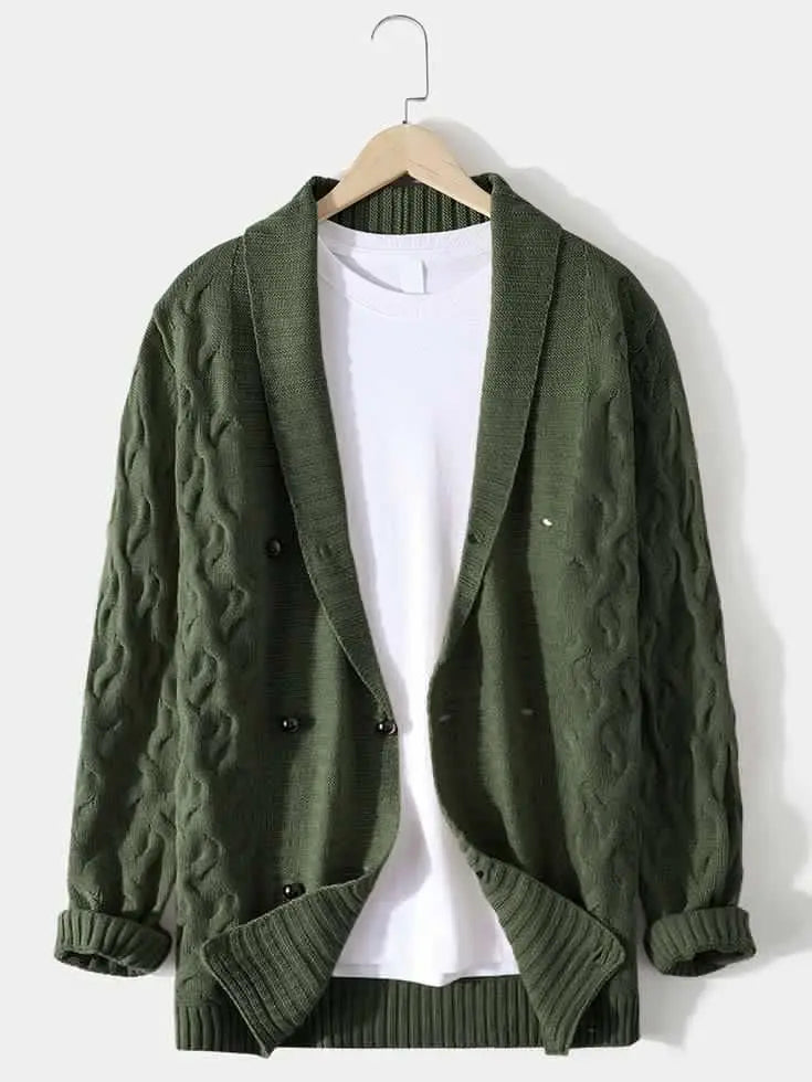 Herren Herbst Jacke Übergangsjacke Sweatjacke Sweater Strickjacke mit Zopfmuster