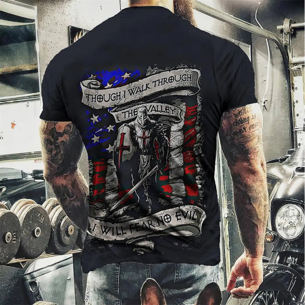 Herren Fashion Vintage 3D T-Shirt Rundhals Unisex Sommer Sparta Streetwear