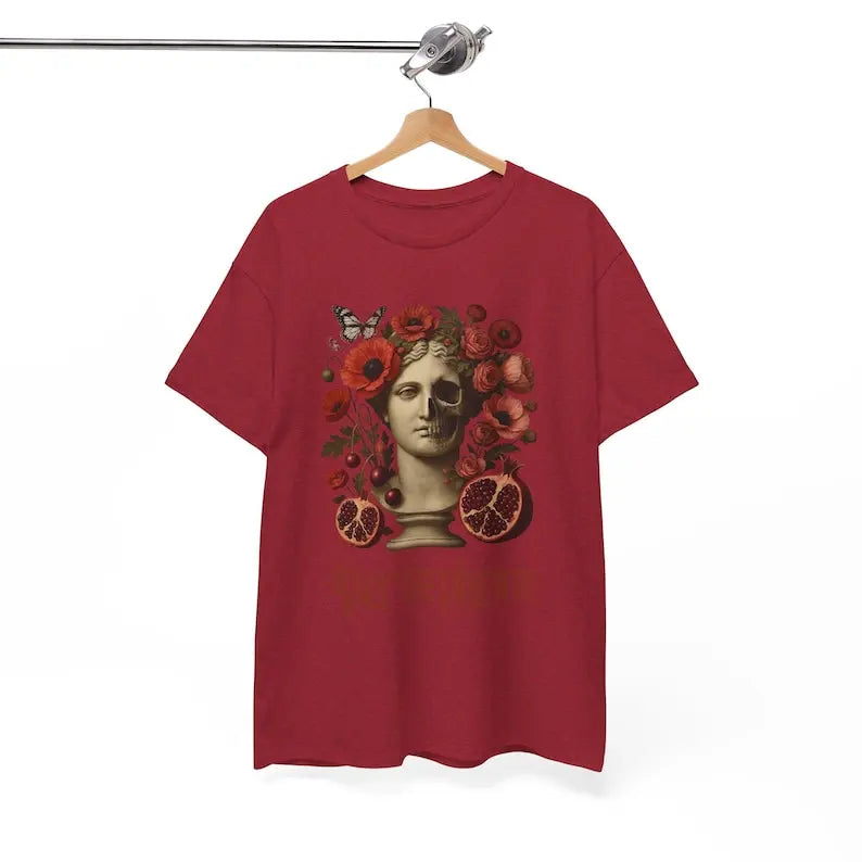 Damen Sommer Top Gothic T-Shirt Rundhals Streetwear lockeres Damentop Bluse