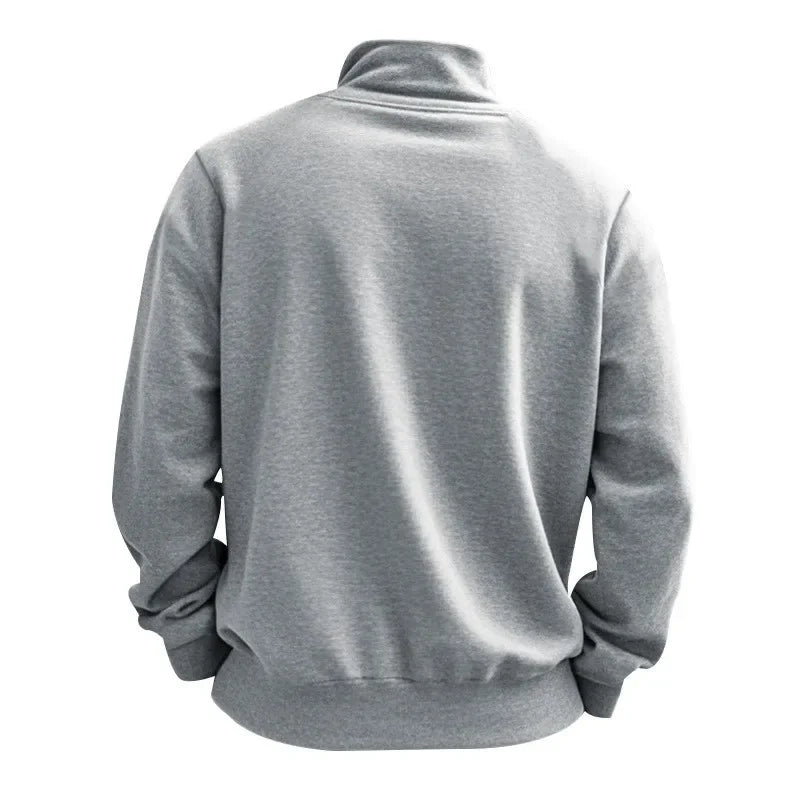 Herren Pullover Sweatshirt Troyer Pulli Sweater Stehkragen Zipper Langarmpulli