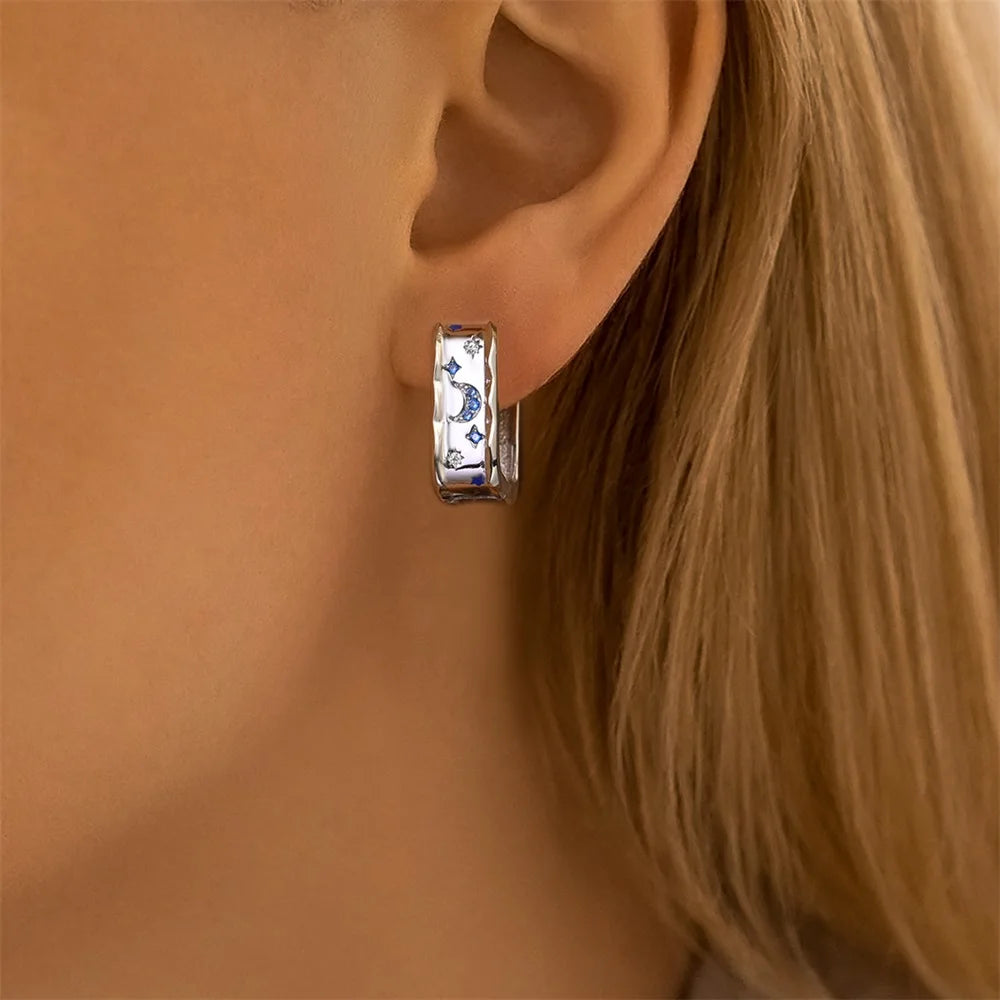 Creole Argento 925 Sterling Zirconi | Orecchini Eleganti Ipoallergenici Regalo