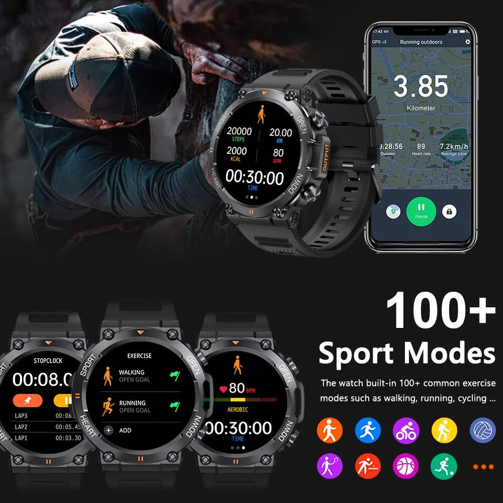 Herren Armbanduhr Digital Uhr Silber Edelstahl Quarzuhr Bluetooth Smartwatch