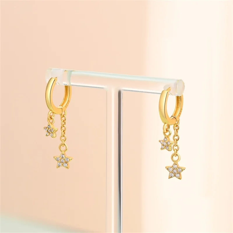 Creole Argento 925 Sterling Zirconi | Orecchini Eleganti Ipoallergenici Regalo