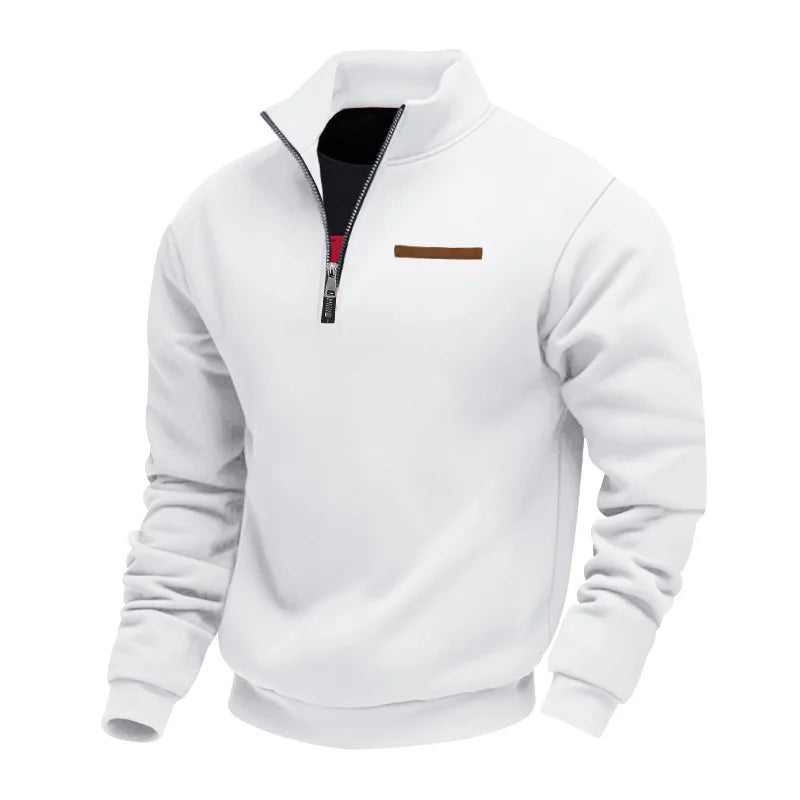 Herren Pullover Fleece Sweatshirt Troyer Pulli Sweater Stehkragen Langarmpulli