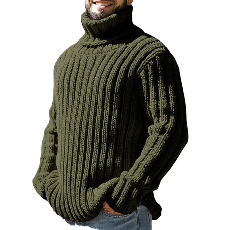 Herren Rollkragen Pullover Sweatshirt Pulli Zipper Sweater Shirt Langarmshirt