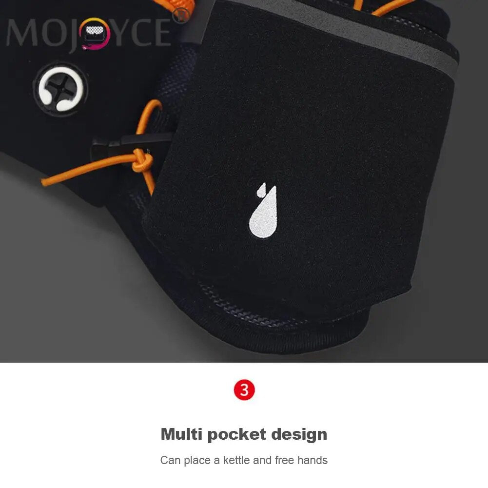 Laufen Gürtel mit 2 Wasserflaschen Taille Pack Reißverschlusstasche Tasche Jogge