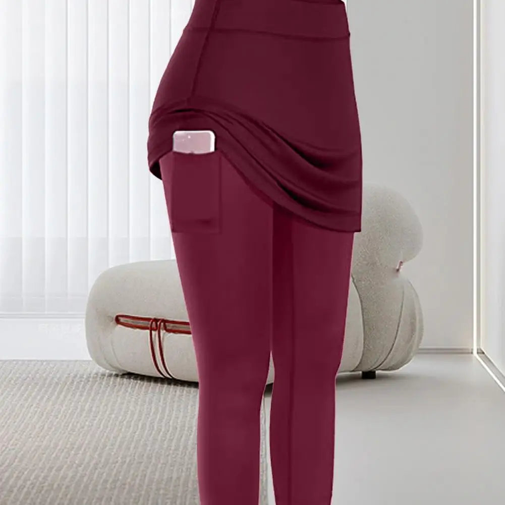 Yoga Leggings Mini Kleid Damen Hose Fitness Hosenrock Leggins Rock Tennisrock