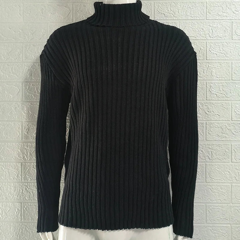 Herren Rollkragen Pullover Sweatshirt Pulli Zipper Sweater Shirt Langarmshirt