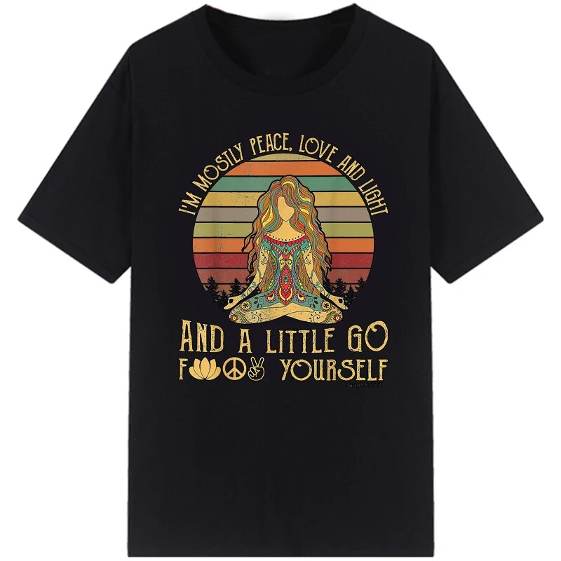 Damen Sommer Top Namaste T-Shirt Rundhals Streetwear lockeres Damentop