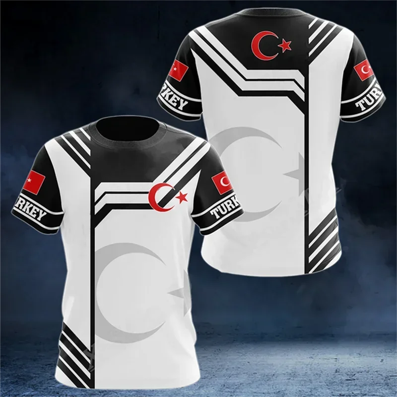 Herren T-Shirt Fashion Türkei Fan Trikot Rundhals Unisex Sommer Streetwear