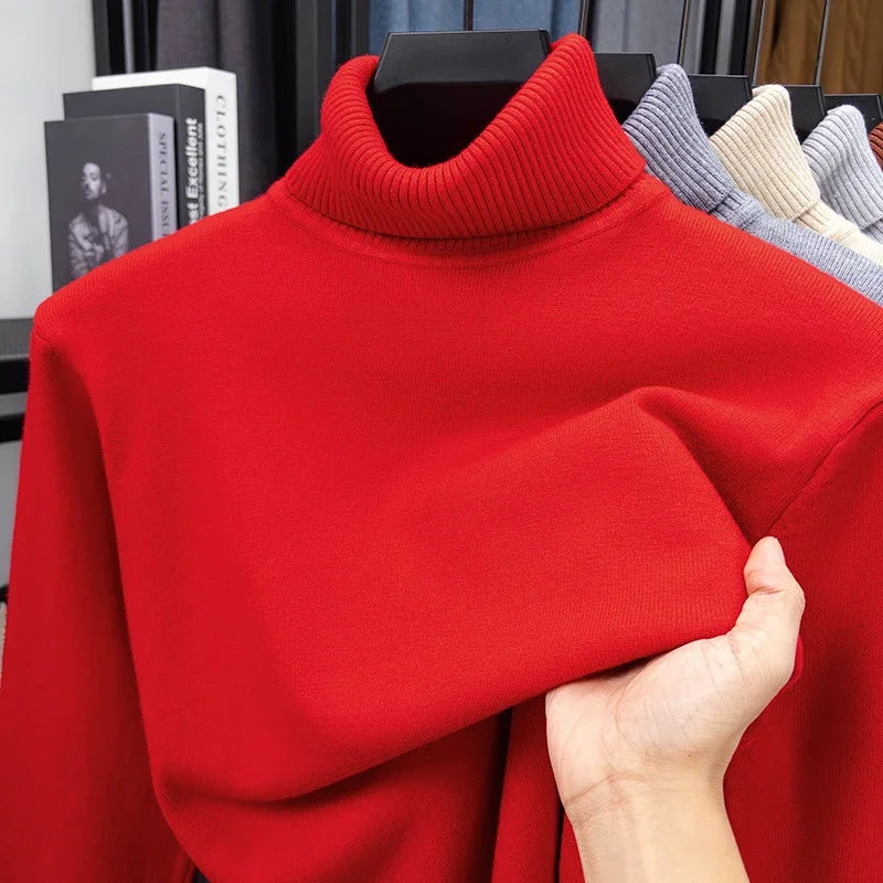 Herren Rollkragen Pullover Sweatshirt Leichter Pulli Sweater Shirt Langarmshirt