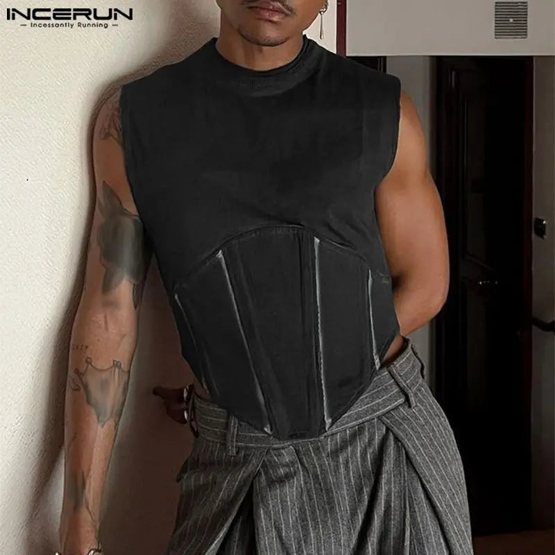 Fetisch Fashion Männer Sexy Bodysuits Herren Body Shirts Hemd Tank Tops Zipper