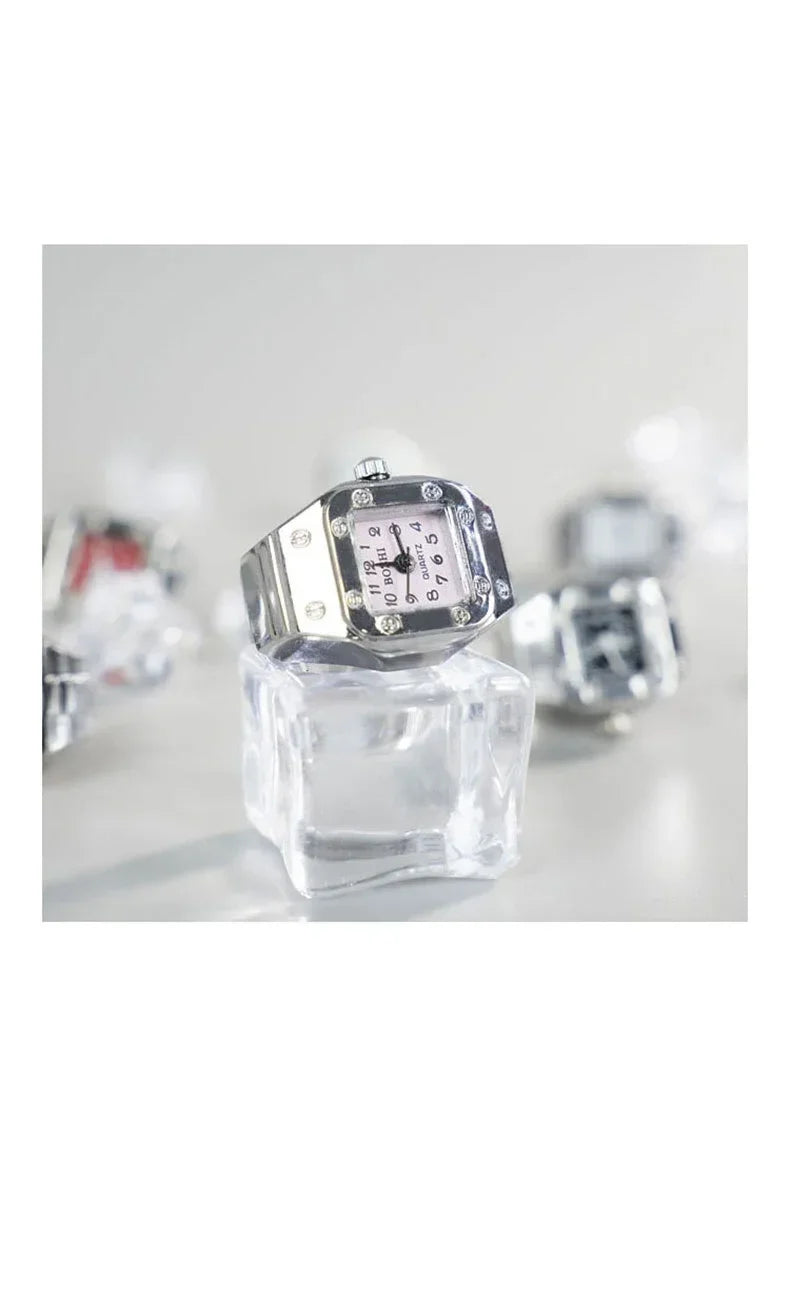 Fashion Fingeruhr Ringuhr Punk Finger Mini Uhr Quarzuhr Ring Herren Damen