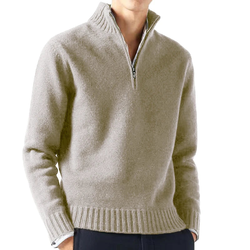 Herren Pullover Sweatshirt Troyer Pulli Sweater Stehkragen Zipper Langarmpulli