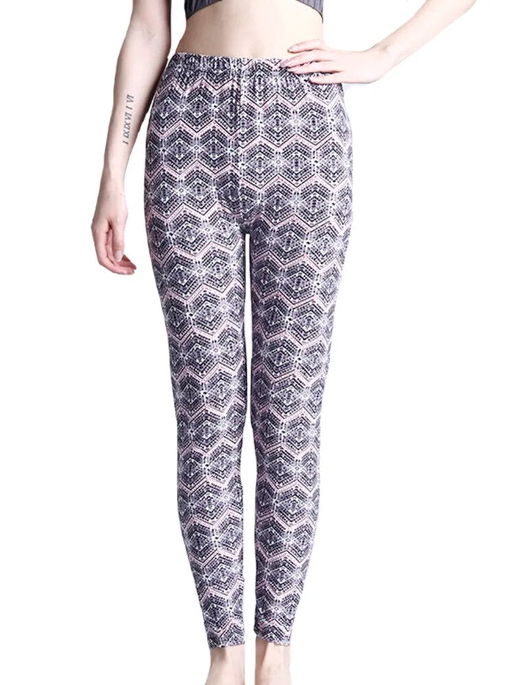 Leggings Damen Kariert Tartan Karo Muster Fitness Leggins Sexy Hohe Elastizität