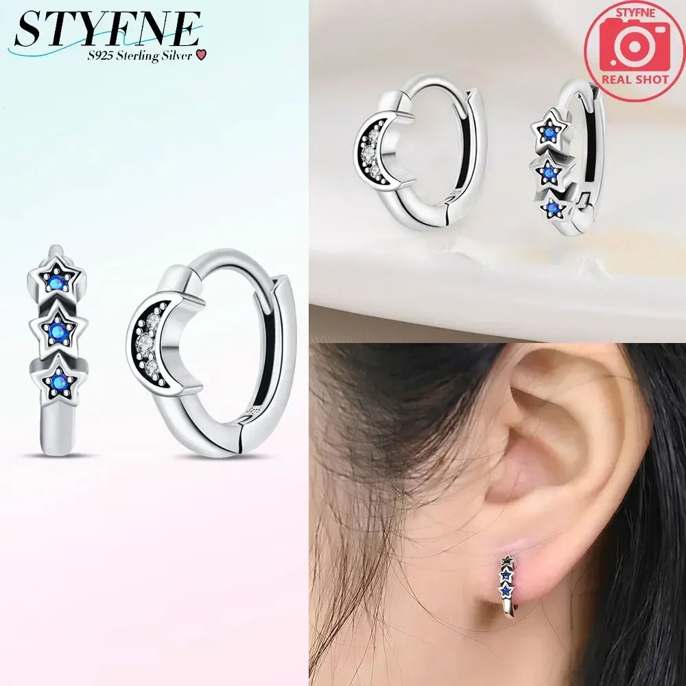 Creolen 925 Silber Ohrringe Zirkonia | Hypoallergen | Luxus Ohrstecker Geschenk