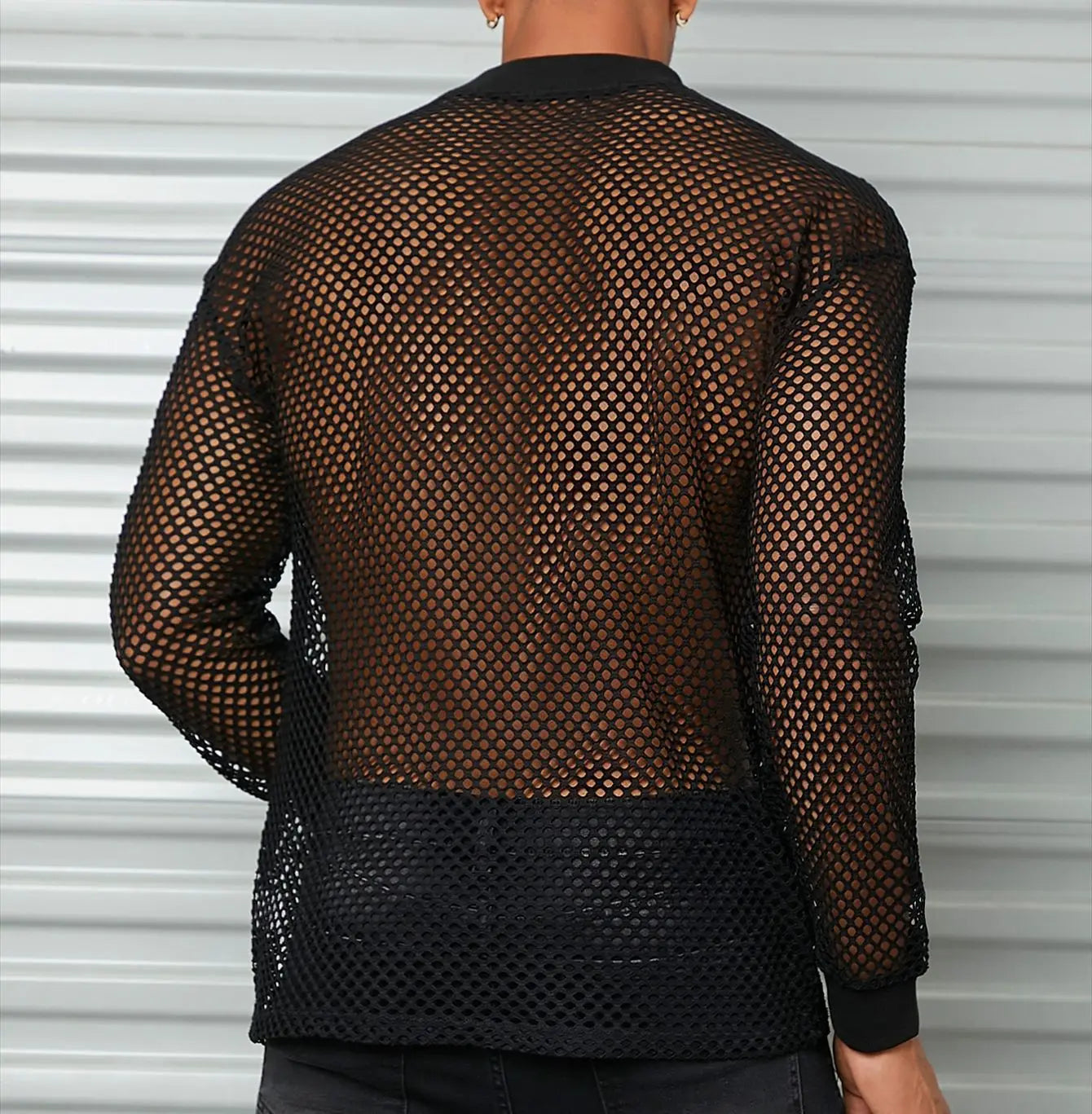 Fetisch Fashion Männer Oberteil Sexy Shirt Herren Body Hemd Transparent Clubwear