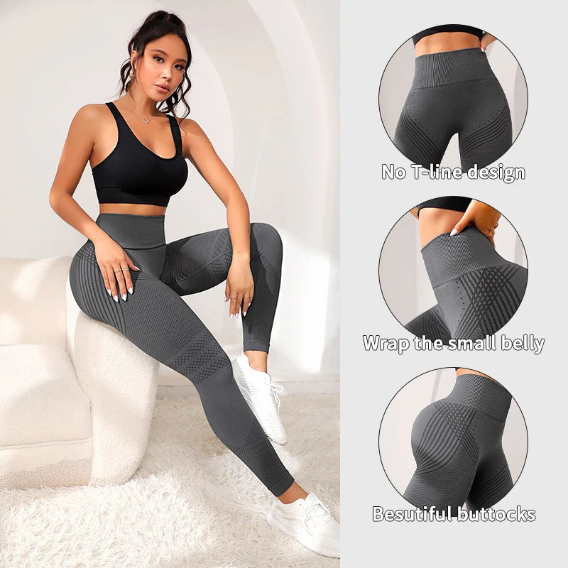 Leggins Donna Push up Vita Alta Pantaloni Sportivi Fitness Yoga Palestra Tuta