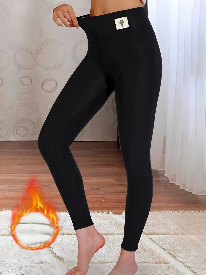 Frauen Hose Winter Leggins Warm Thermohose Innenfleece Blickdichte Strumpfhose