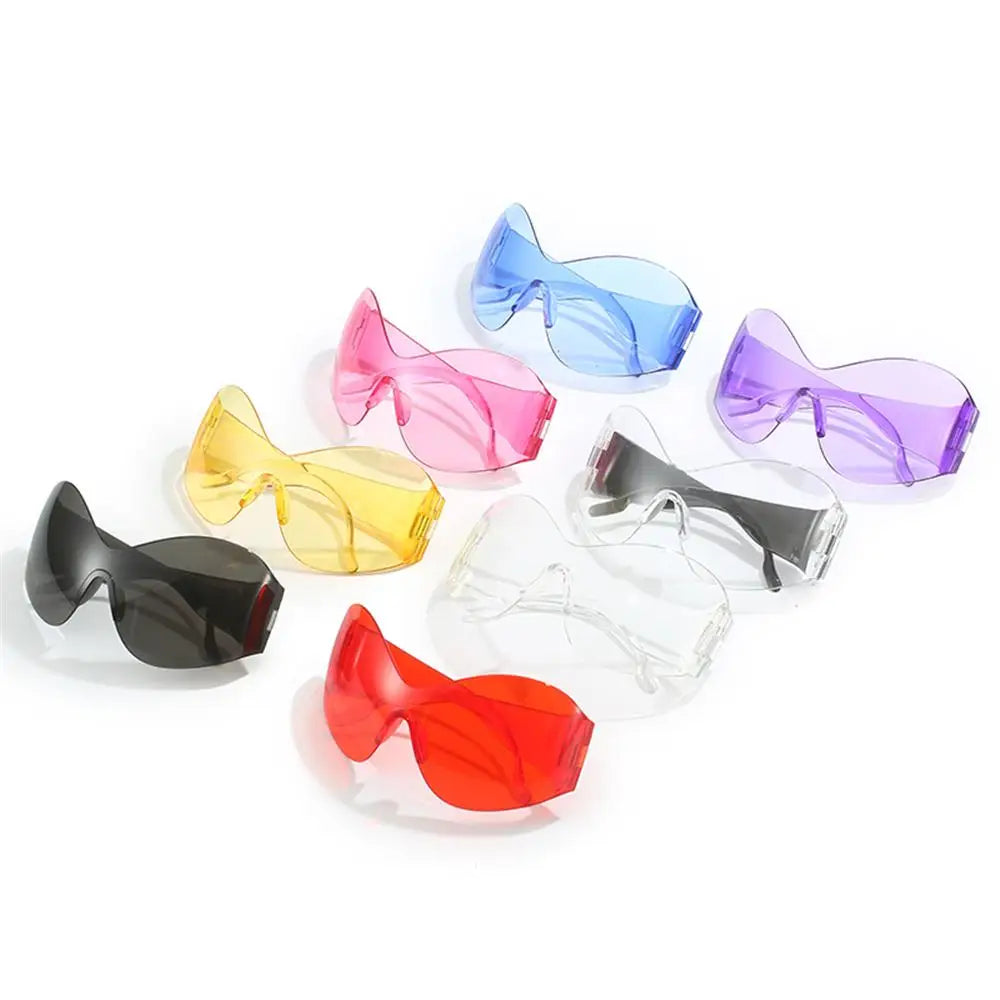 Luxus Sonnenbrille Damen Brille übergroße futuristische Gläser UV400-Schutz