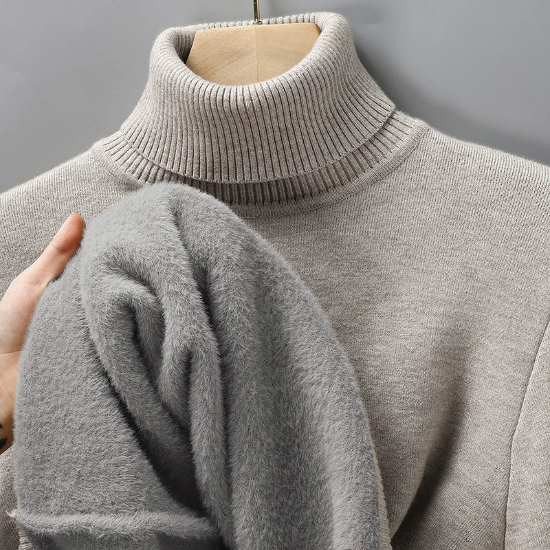Herren Rollkragen Pullover Sweatshirt Leichter Pulli Sweater Shirt Langarmshirt