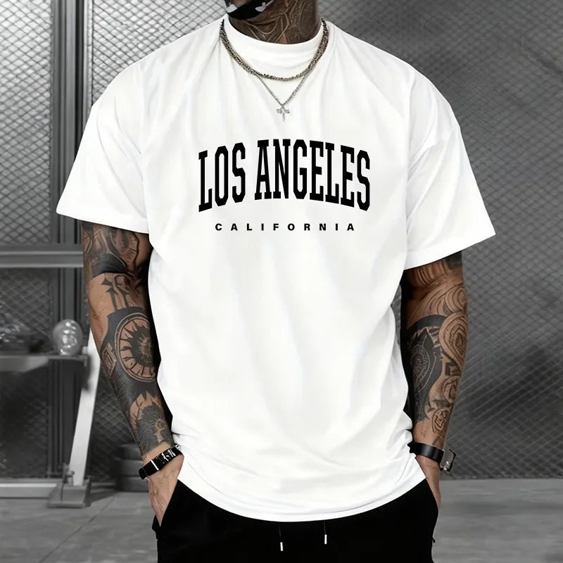Herren T-Shirt Los Angeles Shirt Rundhals Streetwear Tank Top Hemd Polohemd