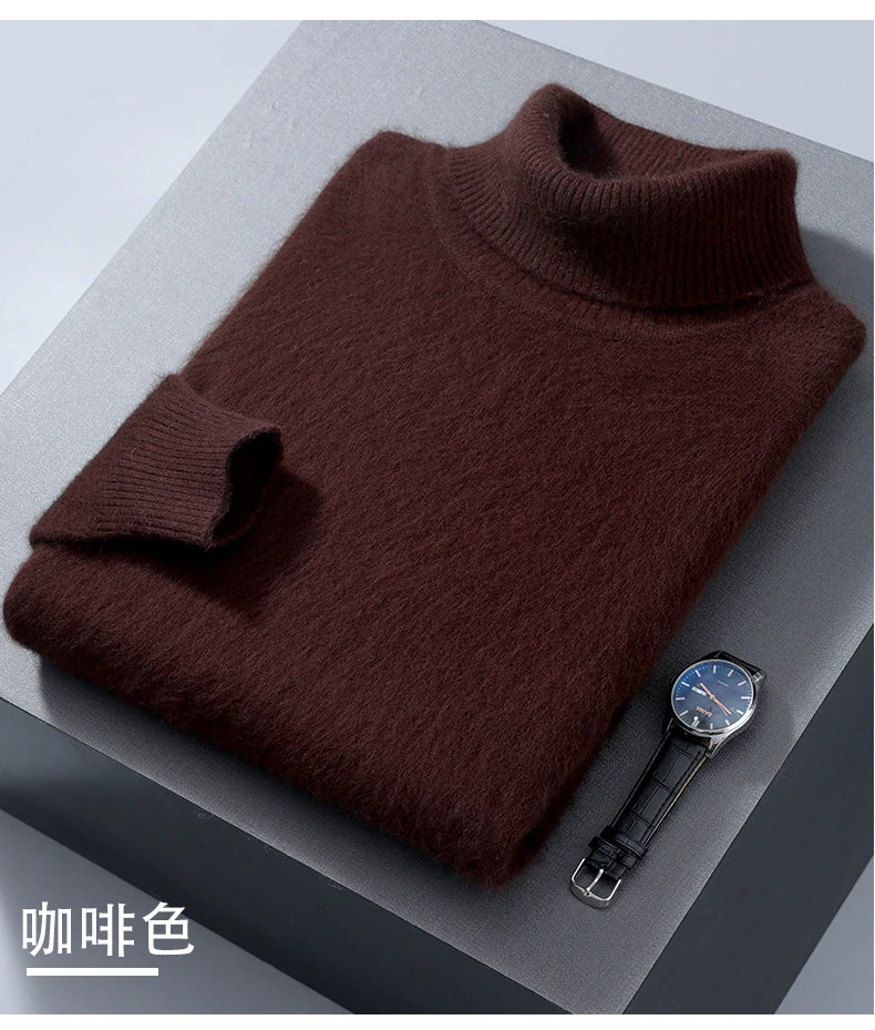 Herren Rollkragen Pullover Sweatshirt Langarm Pulli Sweater Shirt 100% Kaschmir