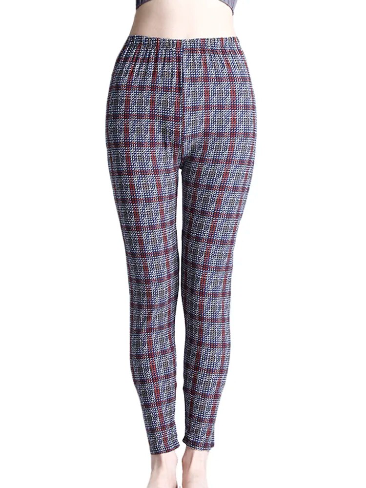 Leggings Damen Kariert Tartan Karo Muster Fitness Leggins Sexy Hohe Elastizität