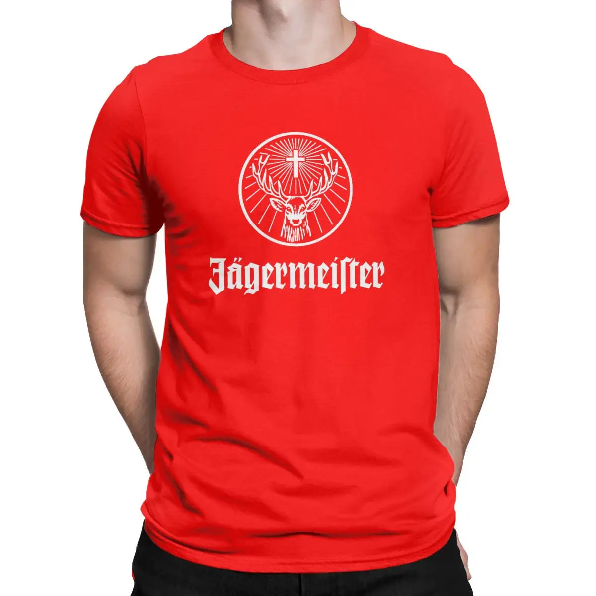 Fashion Herren Jägermeister T-Shirt Rundhals Unisex 100% Baumwolle Streetwear
