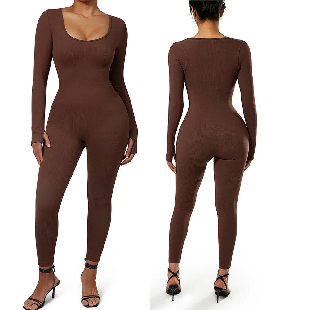 Damen Overall Bodycon Jumpsuit Streetwear Fitness-Strampler Playsuit Bodysuit