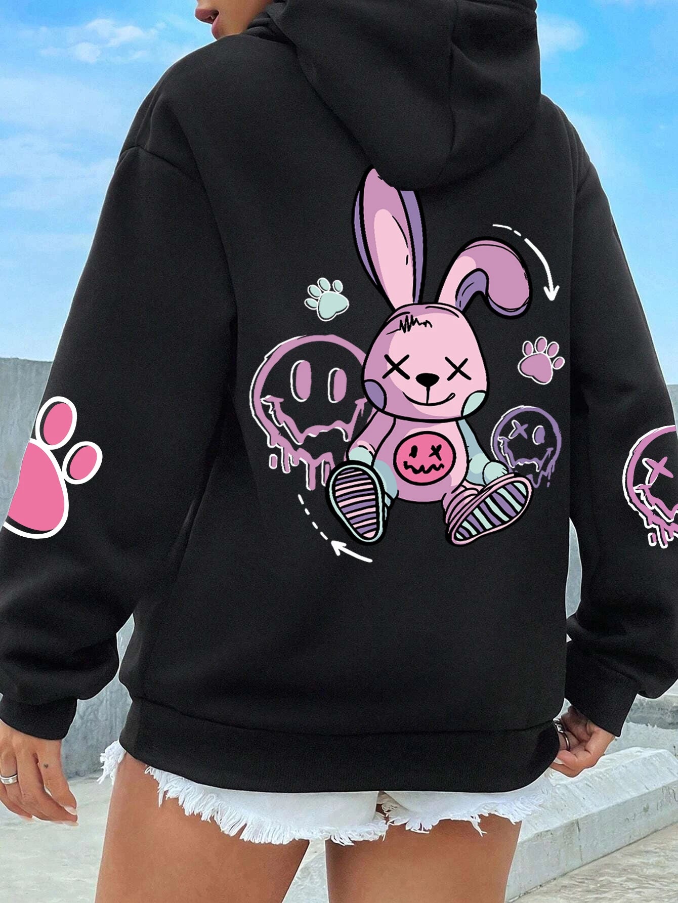 Teddybär Kapuzenpullover Sweatshirt Fleece Hoodie Pulli Damen Kapuzenpulli Shirt