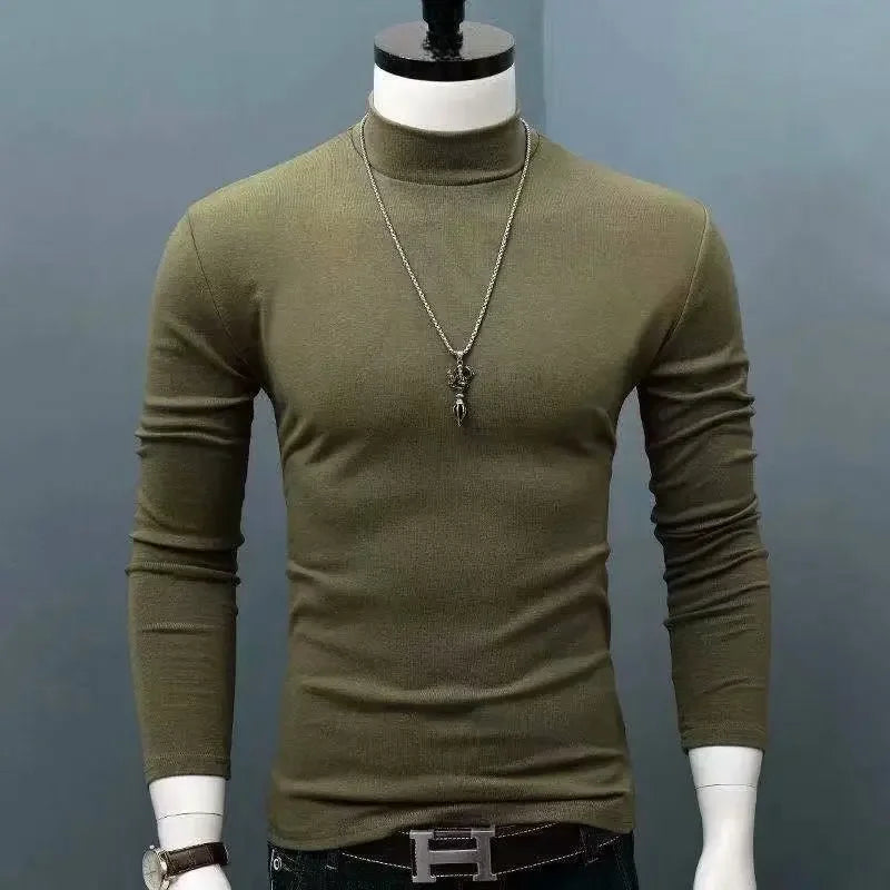 Herren Rollkragen Pullover Sweatshirt Leichter Pulli Sweater Shirt Langarmshirt
