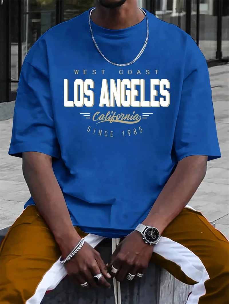 Herren T-Shirt Los Angeles Shirt Rundhals Streetwear Tank Top Hemd Polohemd