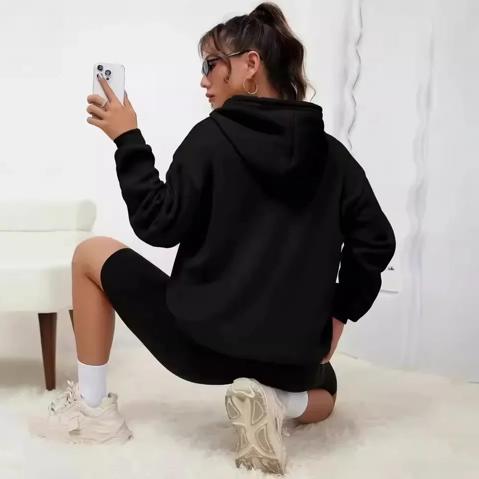 Felpa Con Cappuccio Donna Los Angeles Giacca Sportiva Hoodie Tuta Maglia Shirt