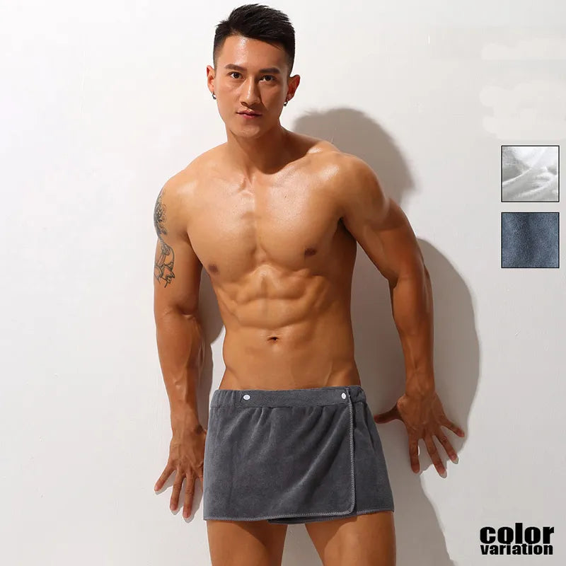 Saunatuch Herren Handtuch Saunakilt Sarong Kilt Wellness Sauna Klettverschluss