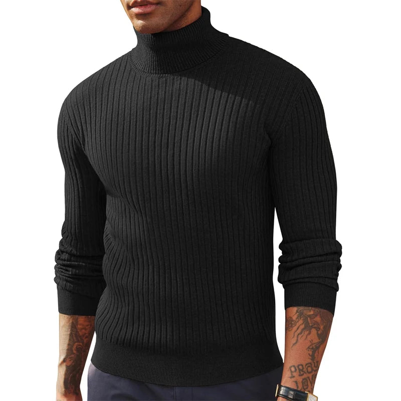 Herren Rollkragen Pullover Sweatshirt Leichter Pulli Sweater Shirt Langarmshirt
