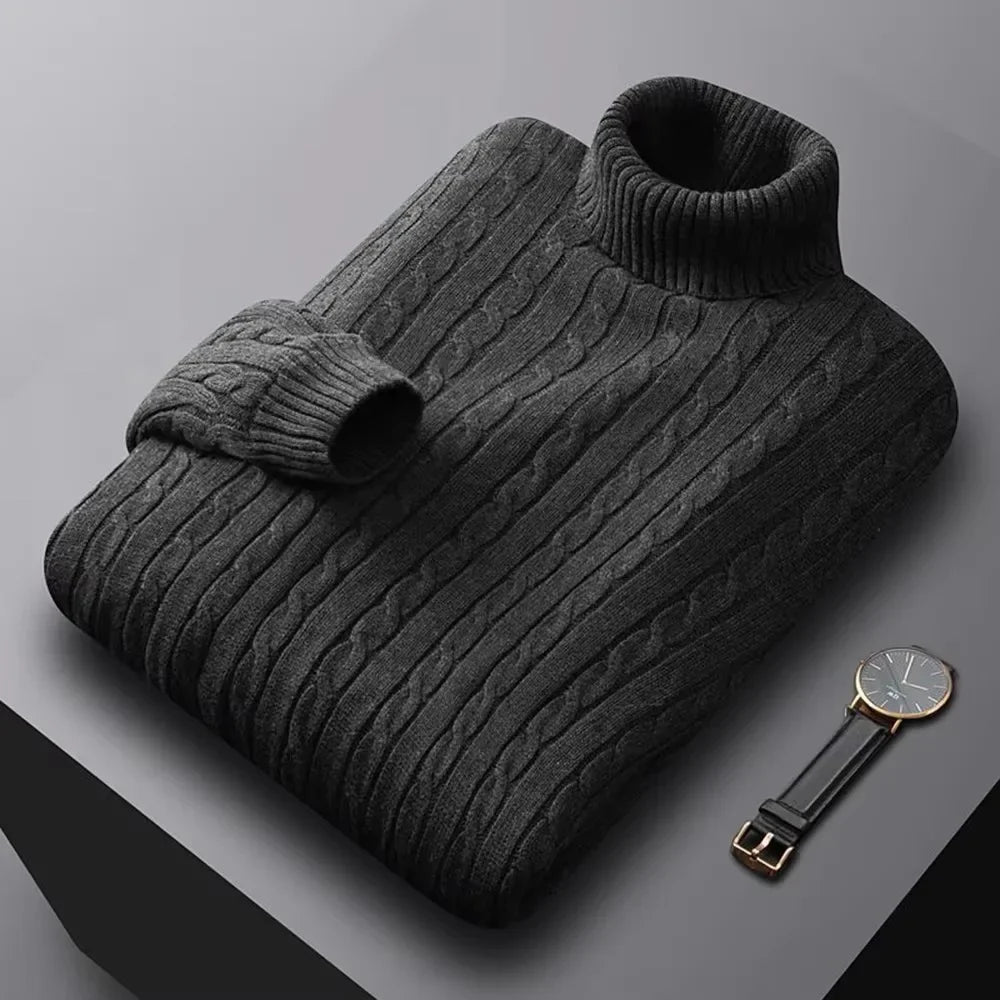 Herren Rollkragen Pullover Sweatshirt Pulli Zipper Sweater Shirt Langarmshirt