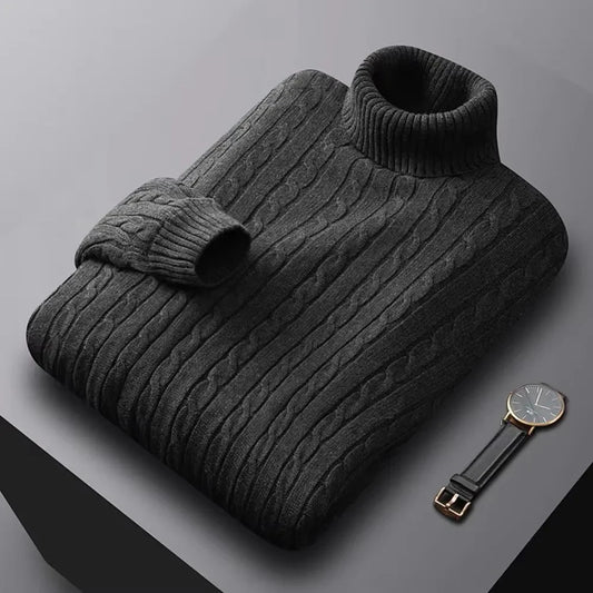 Herren Rollkragen Pullover Sweatshirt Pulli Zipper Sweater Shirt Langarmshirt