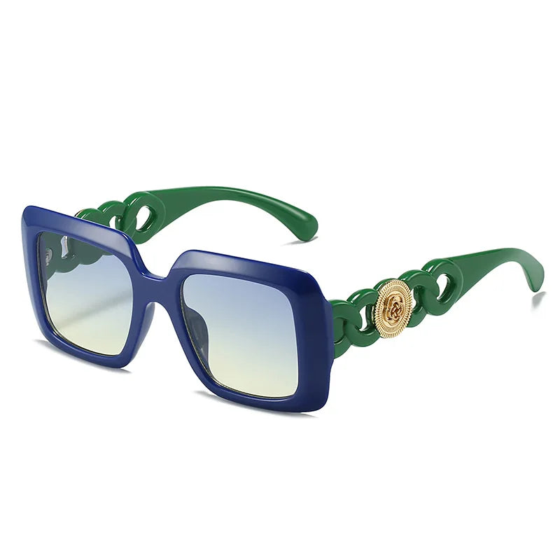 Damen Sonnenbrille Designer Luxus Brille Quadratische Gläser Vintage UV400