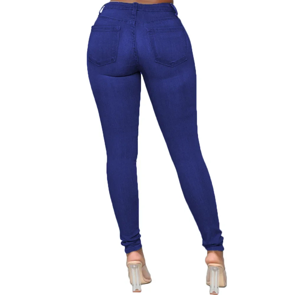 Sexy Damen Jeans Hose Bleistifthose Push Up Denim Style Jeanshose Hüfthose