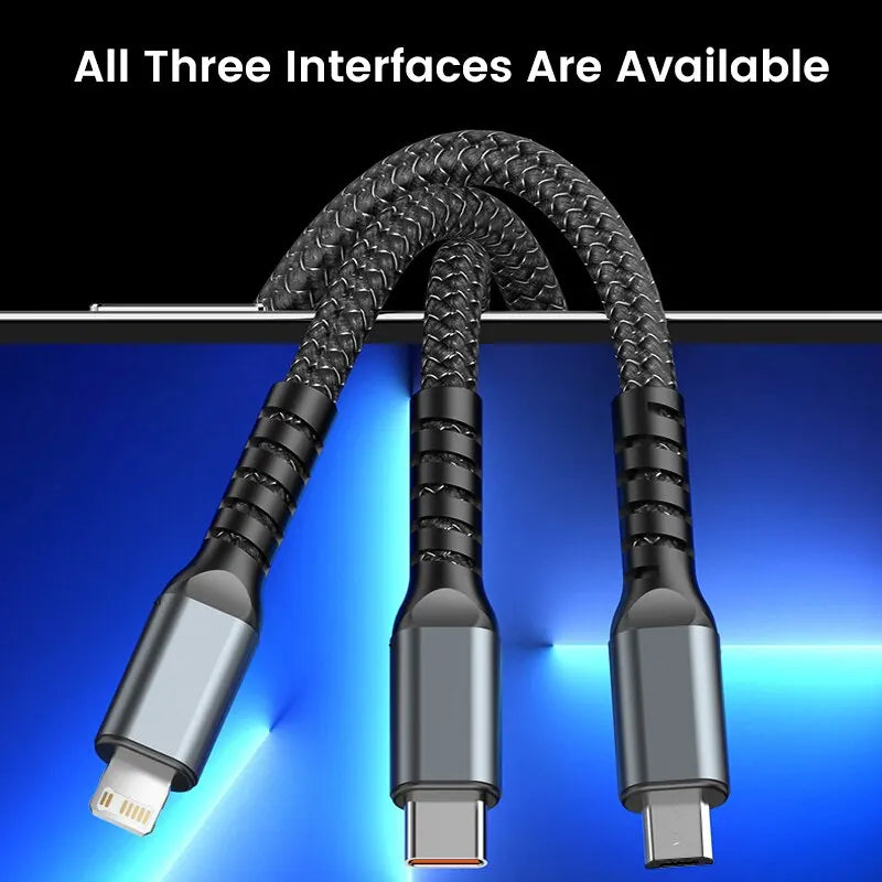 3 in 1 Ladekabel USB Typ C Datenkabel für Samsung Huawei Handy Schnellladekabel