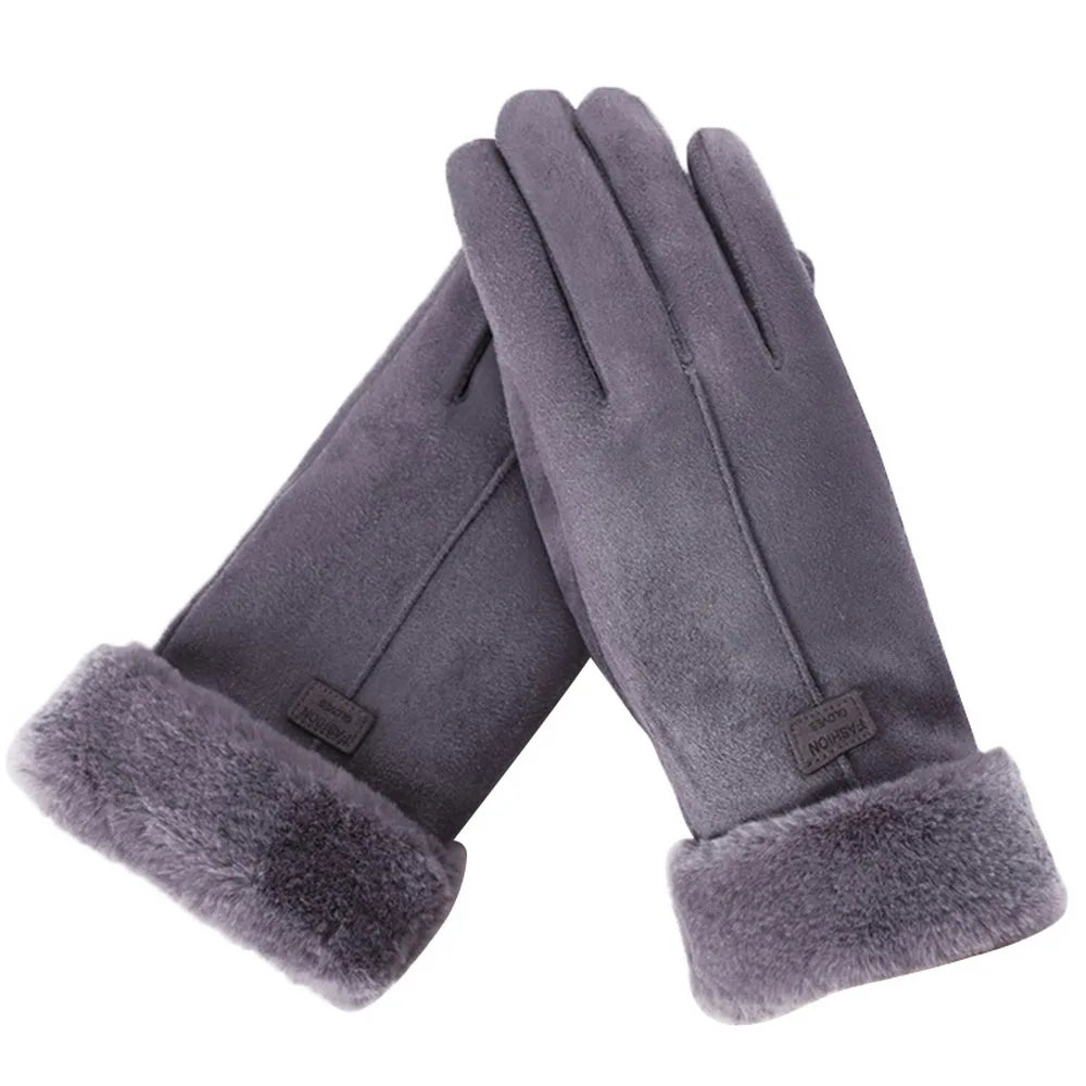 Kuschelige Damen Handschuhe Herbst Winter Damenhandschuhe Fäustlinge Touchscreen