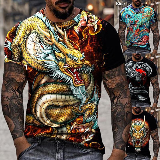Herren Fashion Vintage 3D T-Shirt Rundhals Unisex Sommer Streetwear