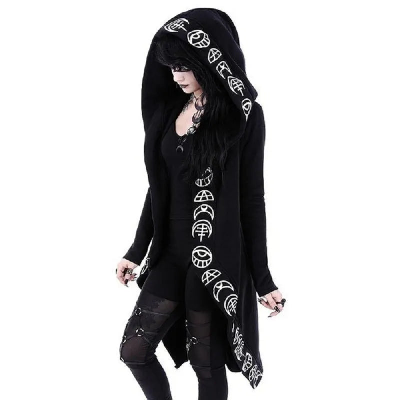 Gothic Kapuzenpullover Sweatjacke Zip Hoodie Sweatshirt Pullover Pulli Damen