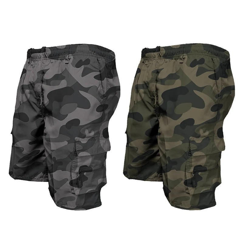 Herren knielange Shorts Bermuda Cargo Pants Vintage Casual Capri Kurze Hose