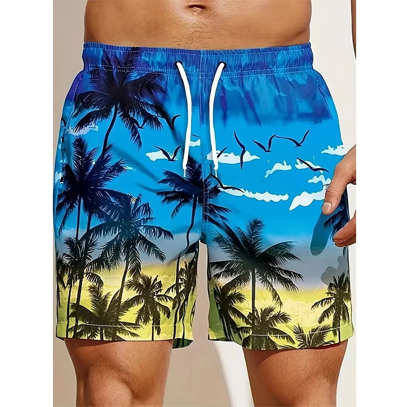 Hawaii-Badehose Herren Badeshort Kurzehose Shorts Schwimmhose 100% Polyester