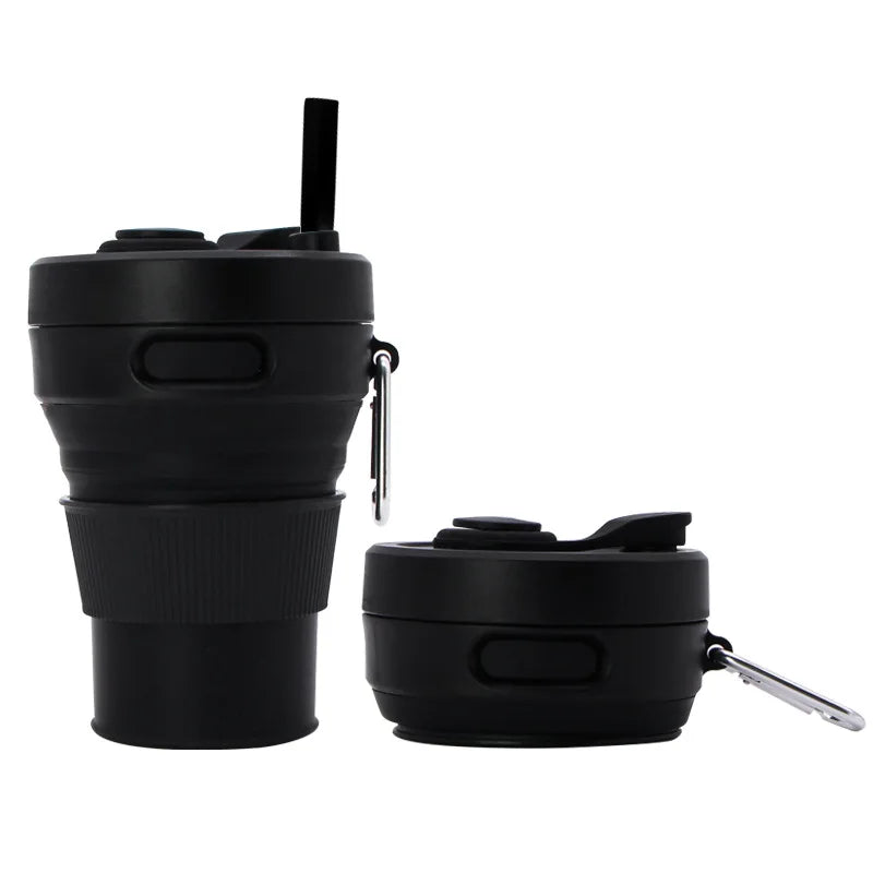 Silikon Trink Becher klappbar faltbar Reise Camping Wandern Outdoor Mug 450ml