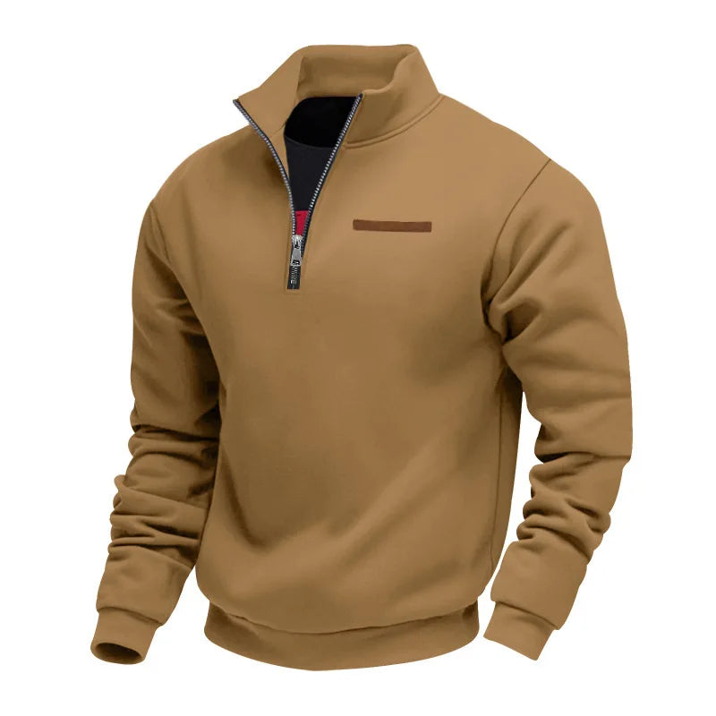 Herren Pullover Fleece Sweatshirt Troyer Pulli Sweater Stehkragen Langarmpulli