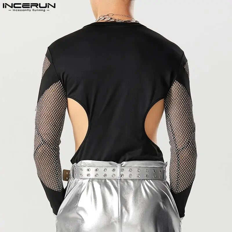 Fetisch Fashion Männer Sexy Bodysuits Herren Body Shirts Hemd Transparent Club